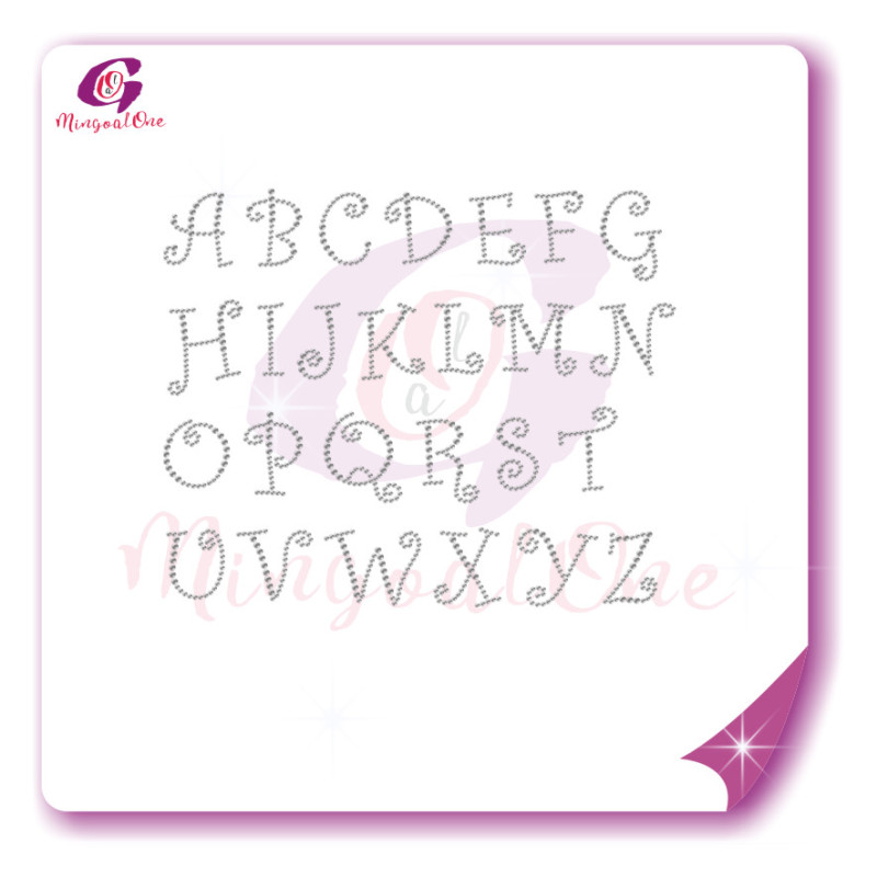 alphabet different font rhinestone transfer letters
