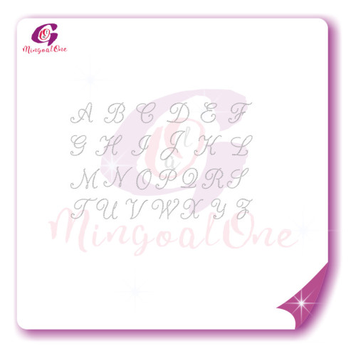 alphabet different font rhinestone transfer letters