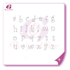 alphabet different font rhinestone transfer letters