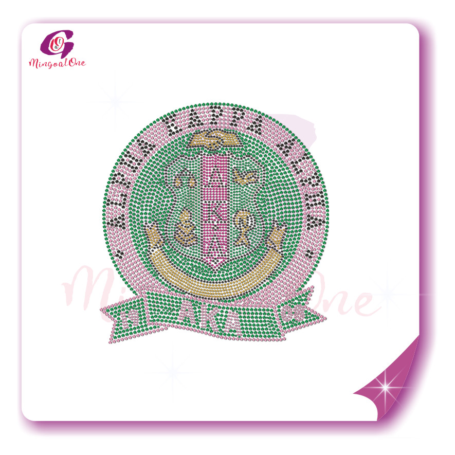 AKA rhinestone iron on transfer silver soror hotfix transfer