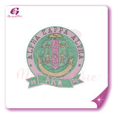 AKA rhinestone iron on transfer silver soror hotfix transfer