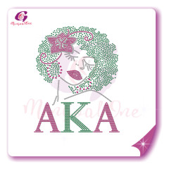 AKA rhinestone iron on transfer silver soror hotfix transfer