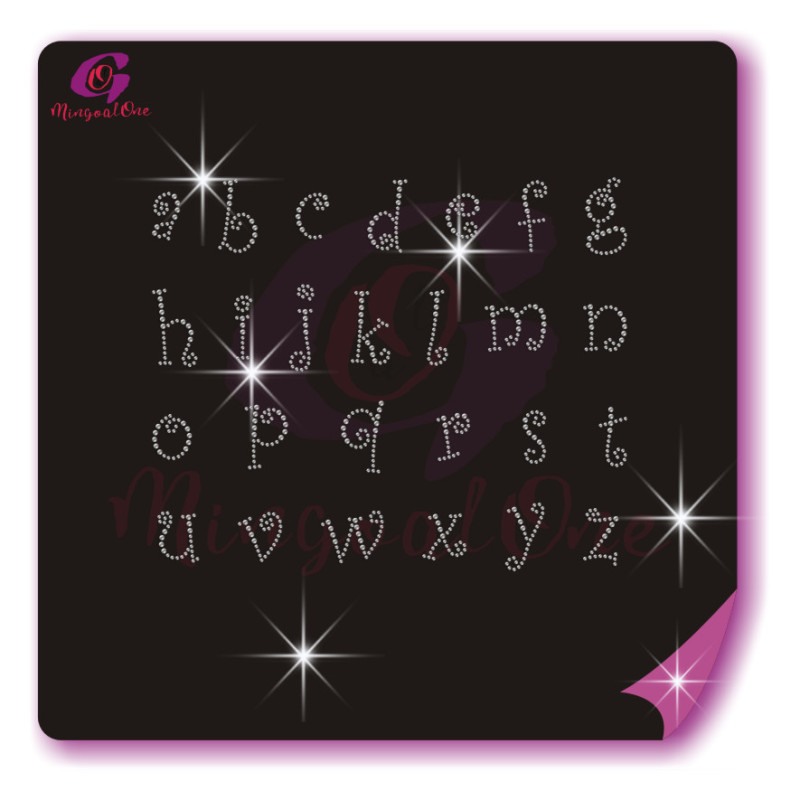 alphabet different font rhinestone transfer letters