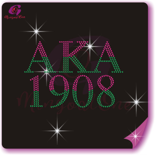 AKA rhinestone iron on transfer silver soror hotfix transfer