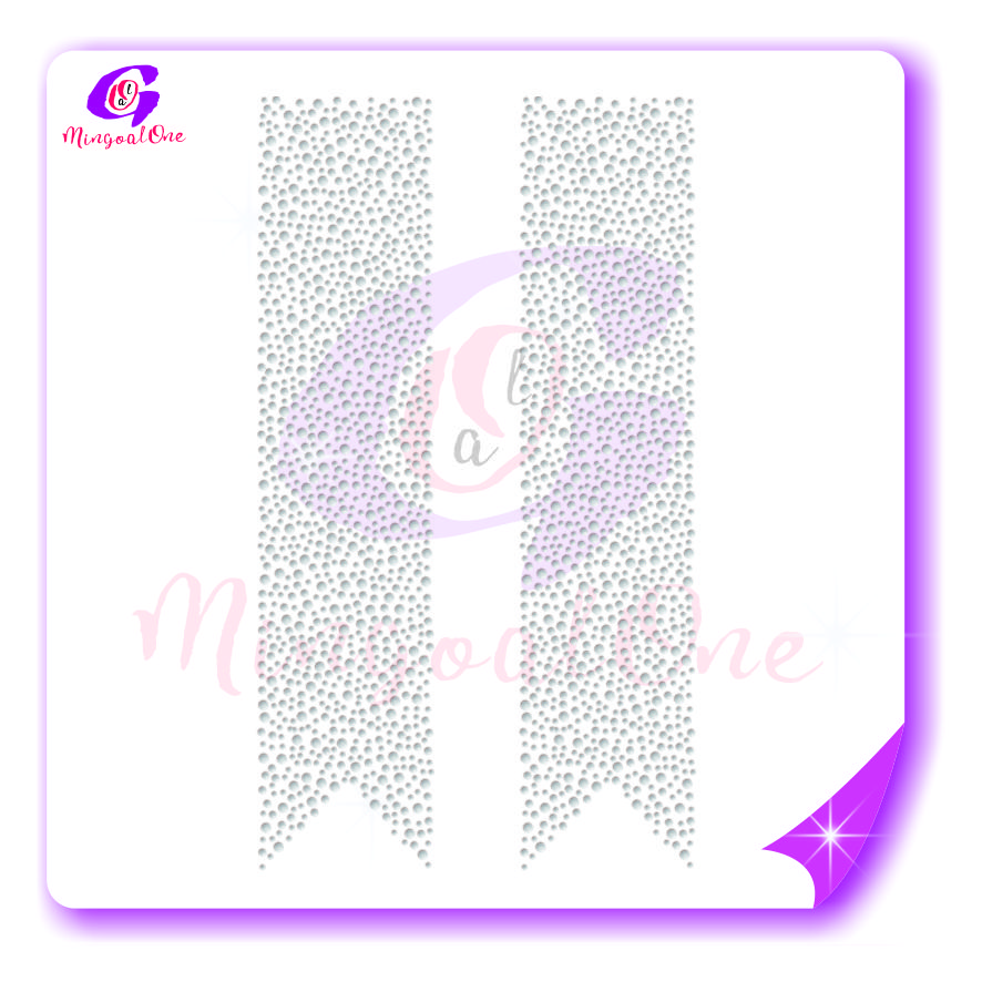 Bow Strips rhinestone transfer