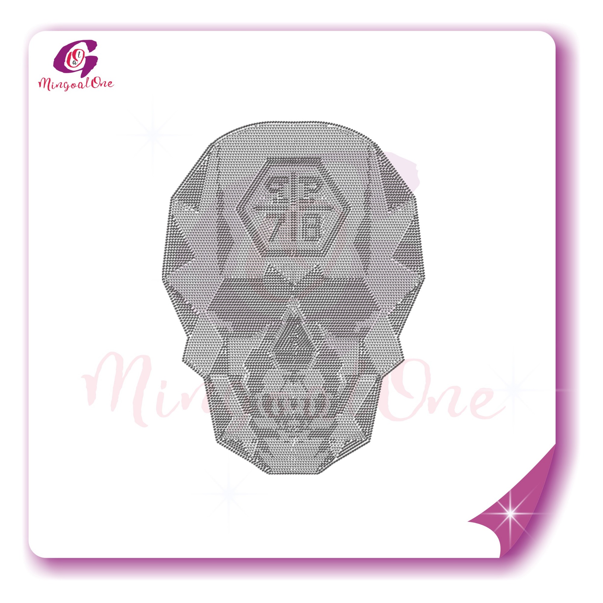 Skull rhinestone transfer
