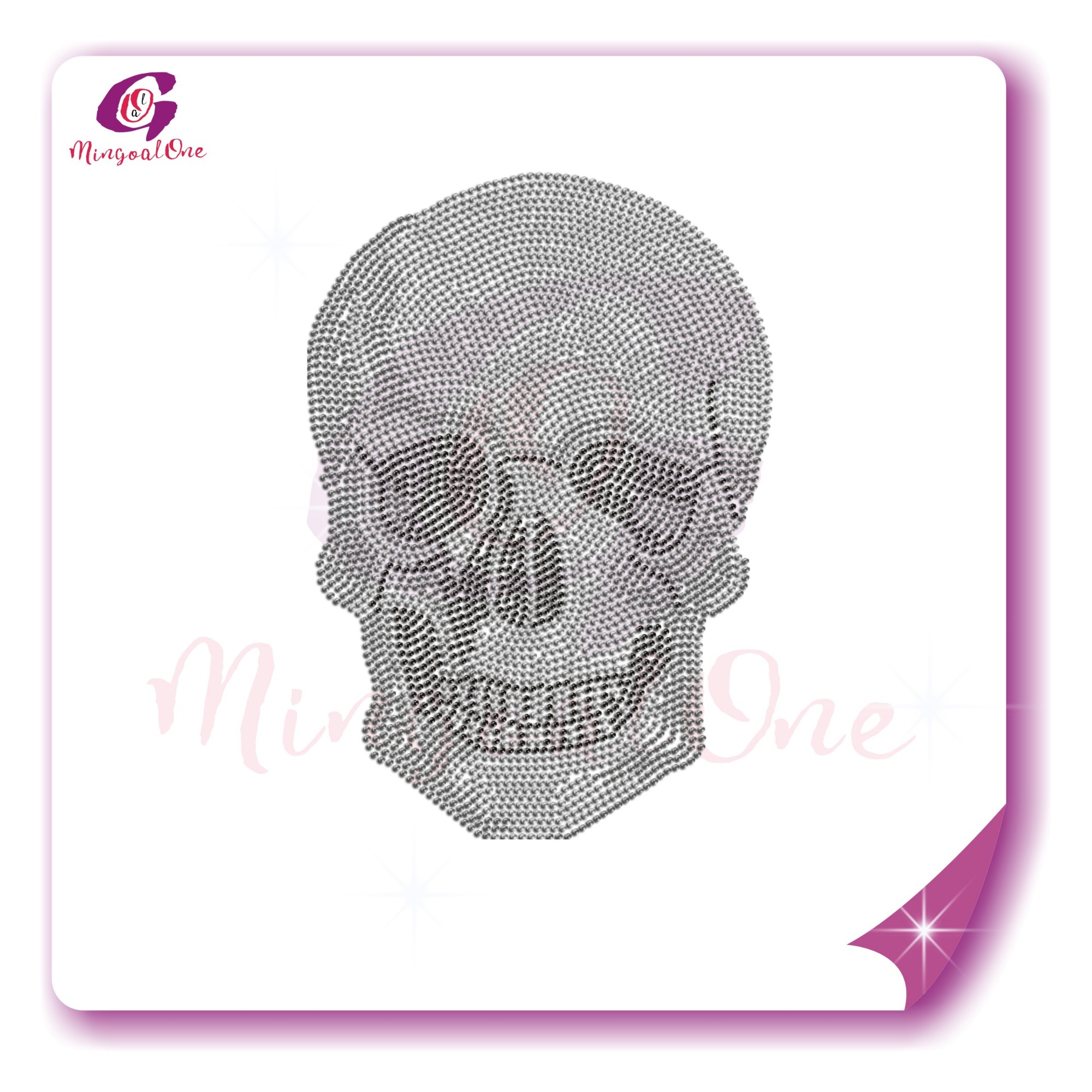Skull rhinestone transfer