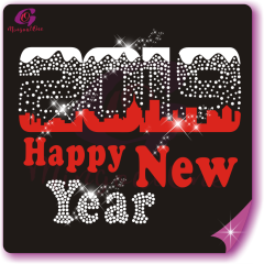 Happy new year glitter and rhinestone transfer