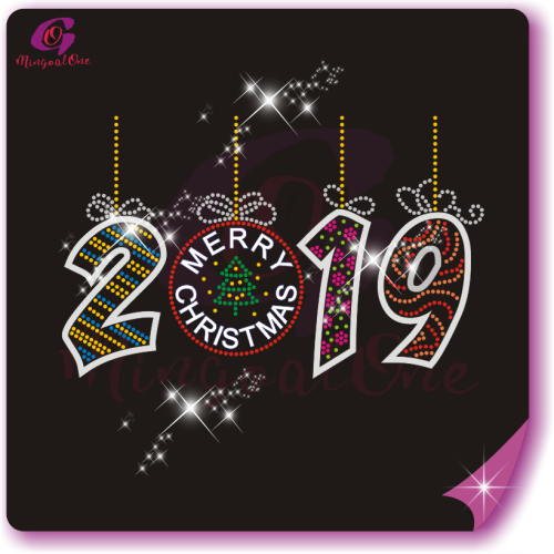 Christmas glitter and rhinestone transfer