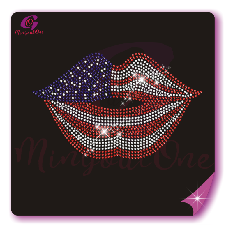 USA flag rhinestone transfer