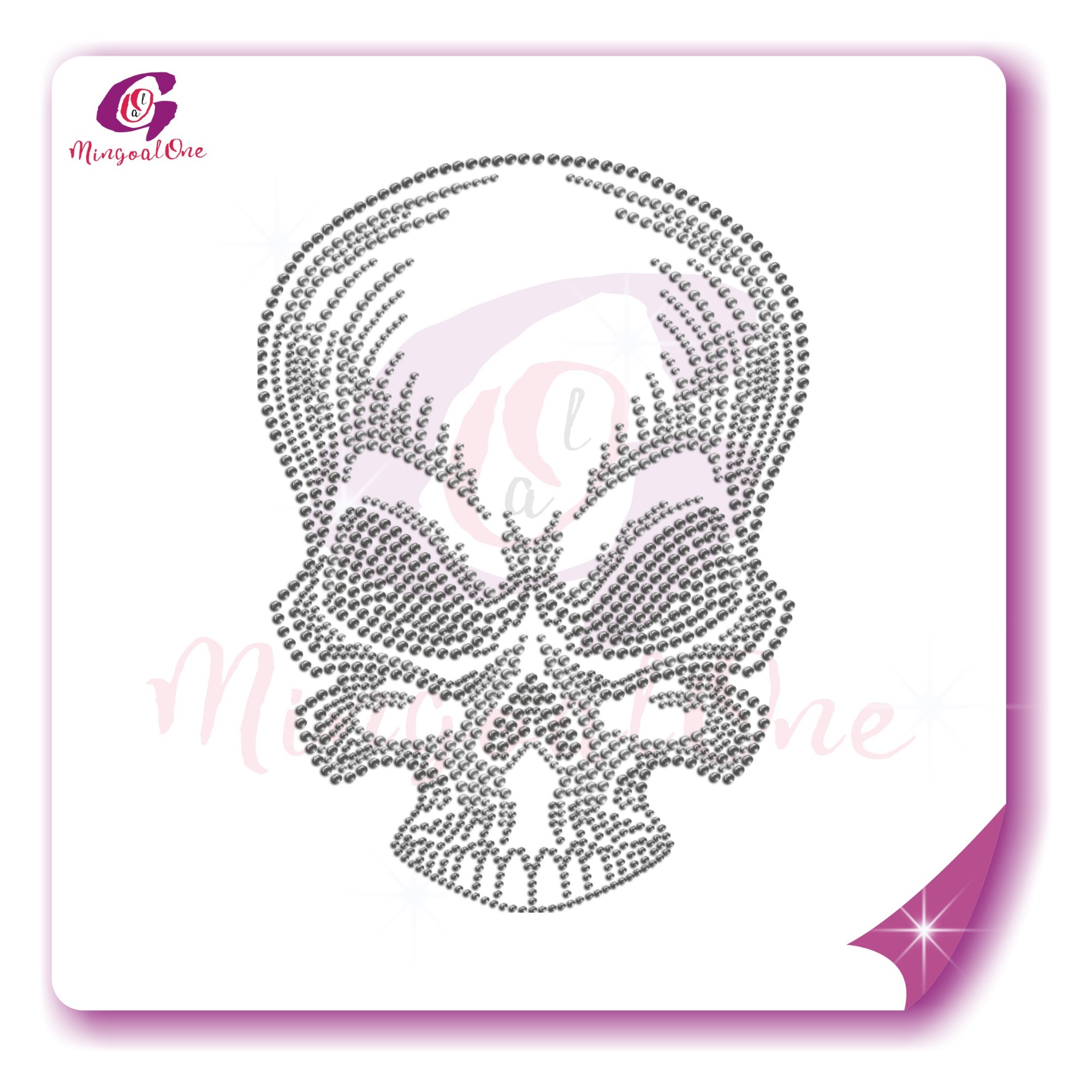 Skull rhinestone transfer