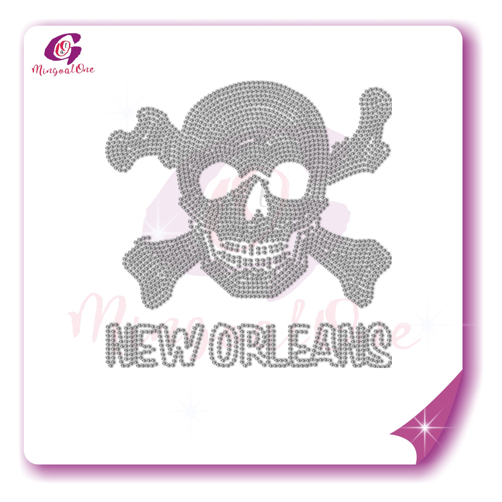 Skull rhinestone transfer