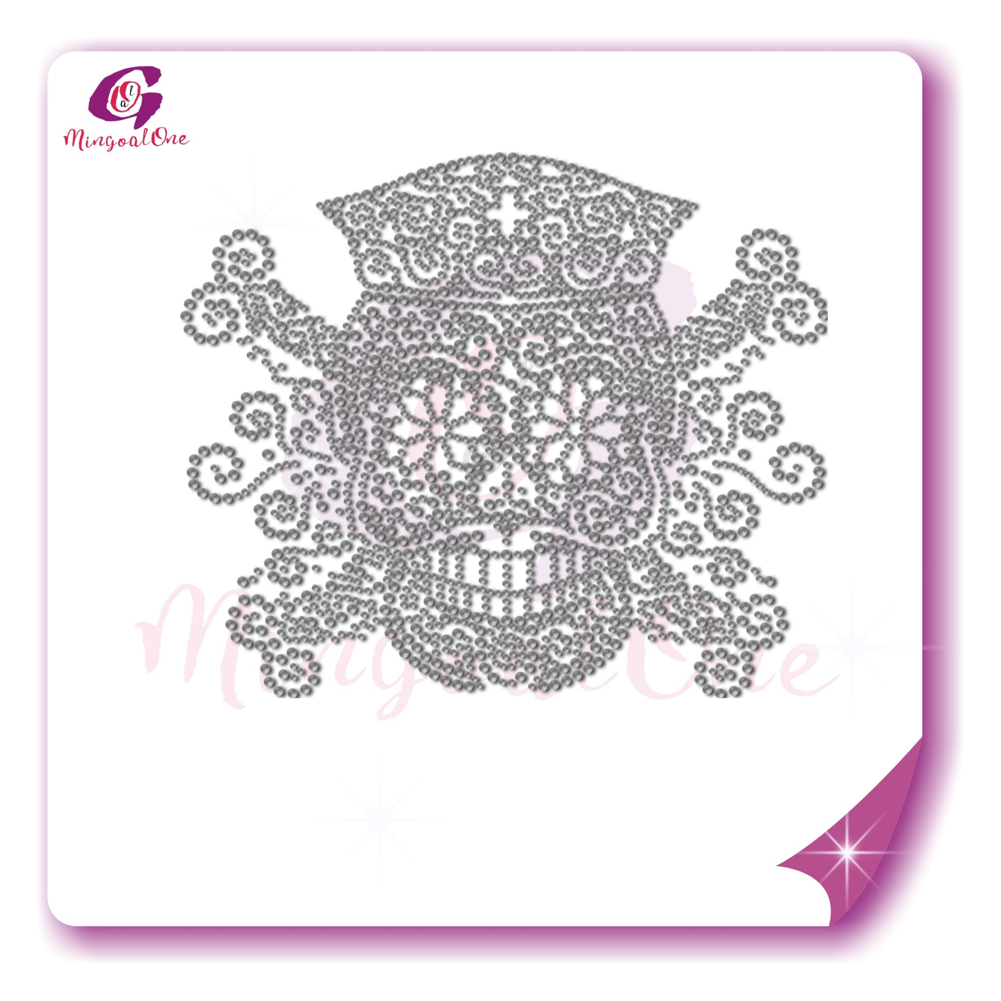 Skull rhinestone transfer