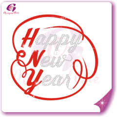 Happy new year glitter and rhinestone transfer