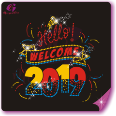 Happy new year glitter and rhinestone transfer