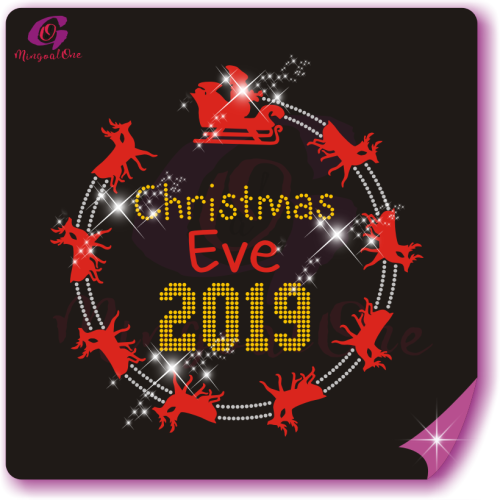 Christmas glitter and rhinestone transfer