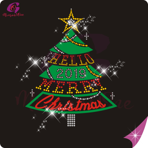 Christmas glitter and rhinestone transfer