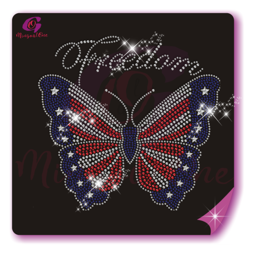 USA flag rhinestone transfer