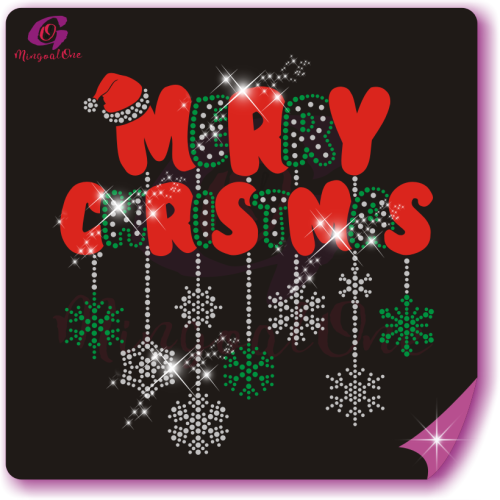 Christmas glitter and rhinestone transfer