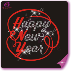 Happy new year glitter and rhinestone transfer