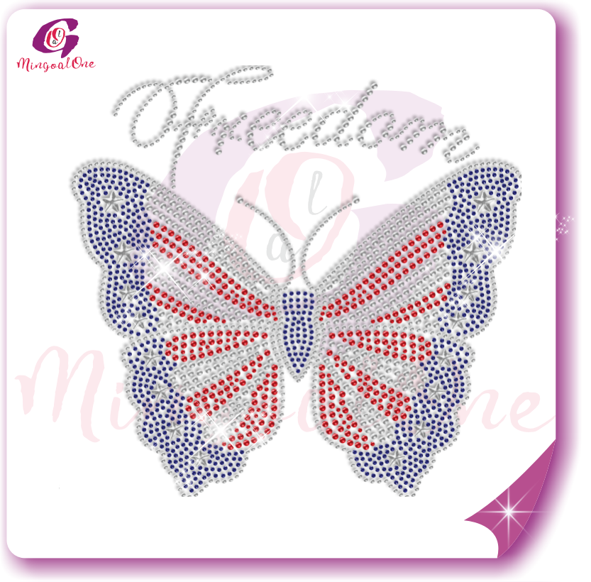 USA flag rhinestone transfer