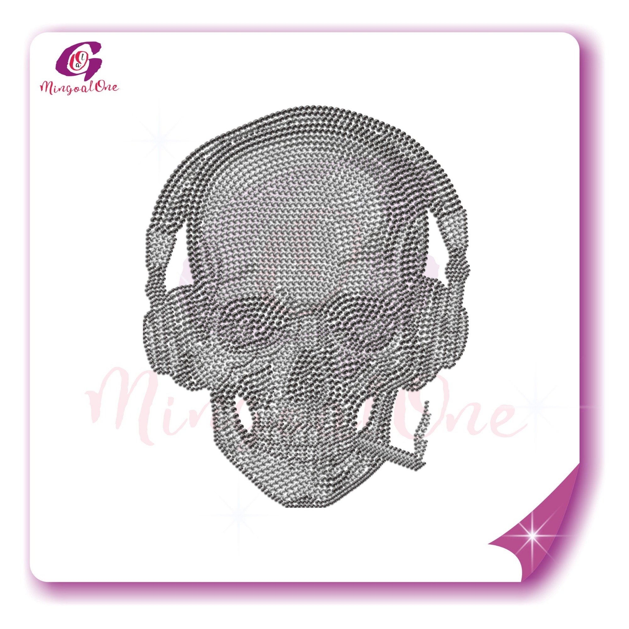 Skull rhinestone transfer