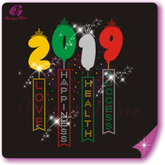 Happy new year glitter and rhinestone transfer