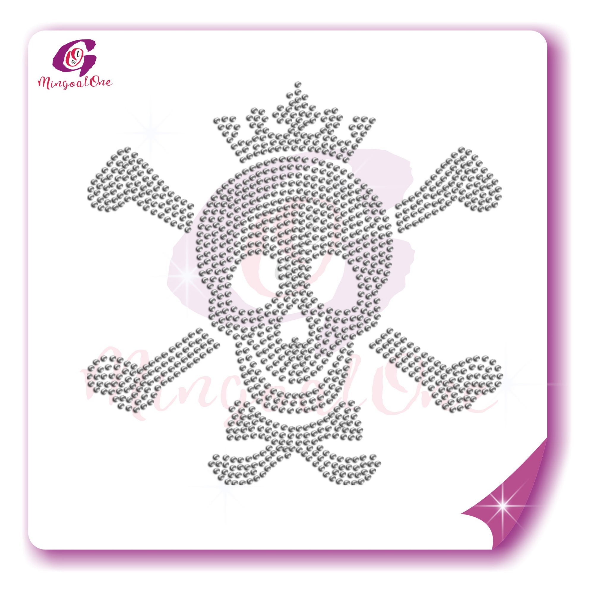 Skull rhinestone transfer
