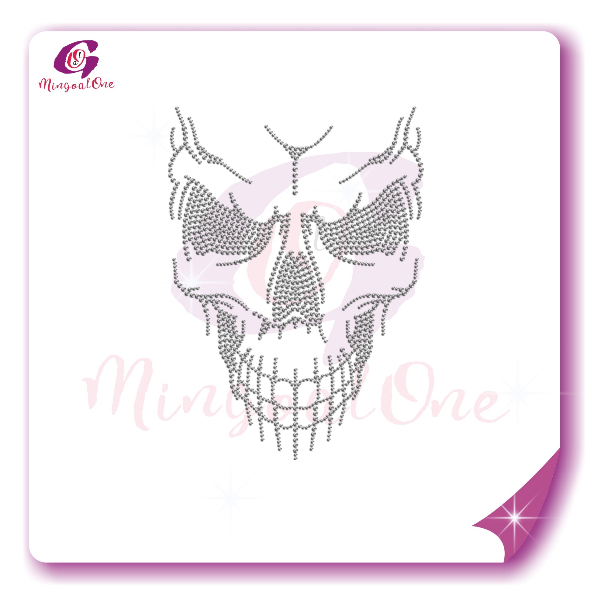 Skull rhinestone transfer