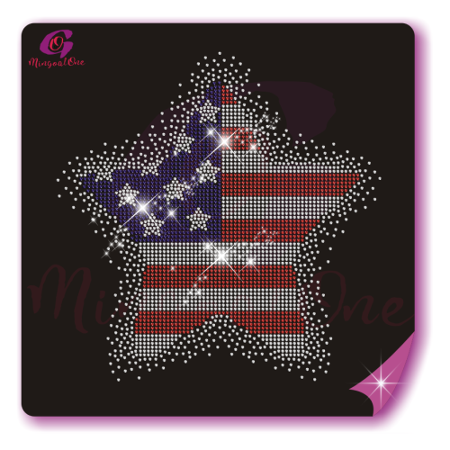 USA flag rhinestone transfer