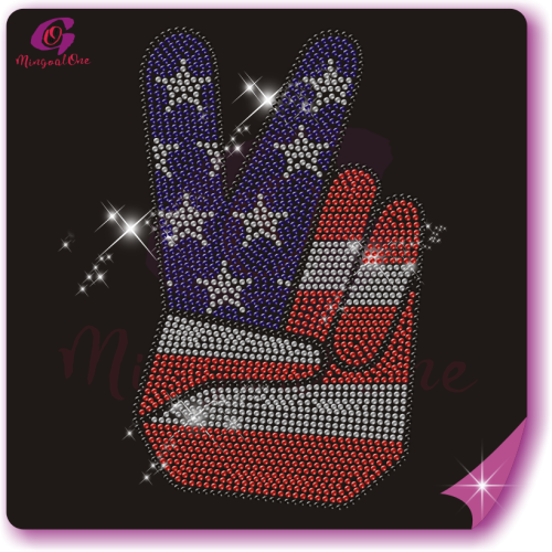 USA flag rhinestone transfer
