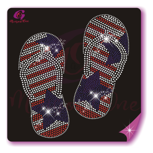 USA flag rhinestone transfer
