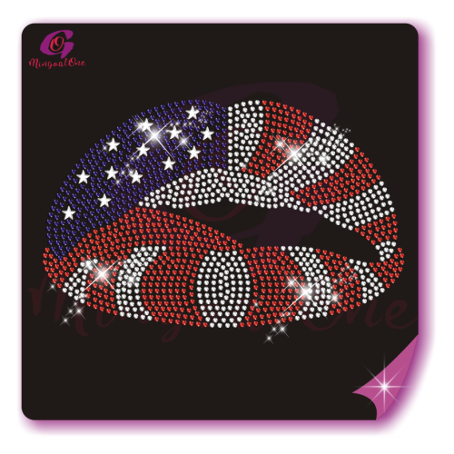 USA flag rhinestone transfer