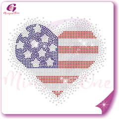 USA flag rhinestone transfer