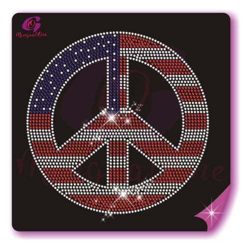 USA flag rhinestone transfer