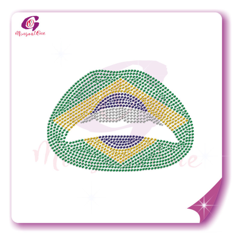 lips rhinestone transfer