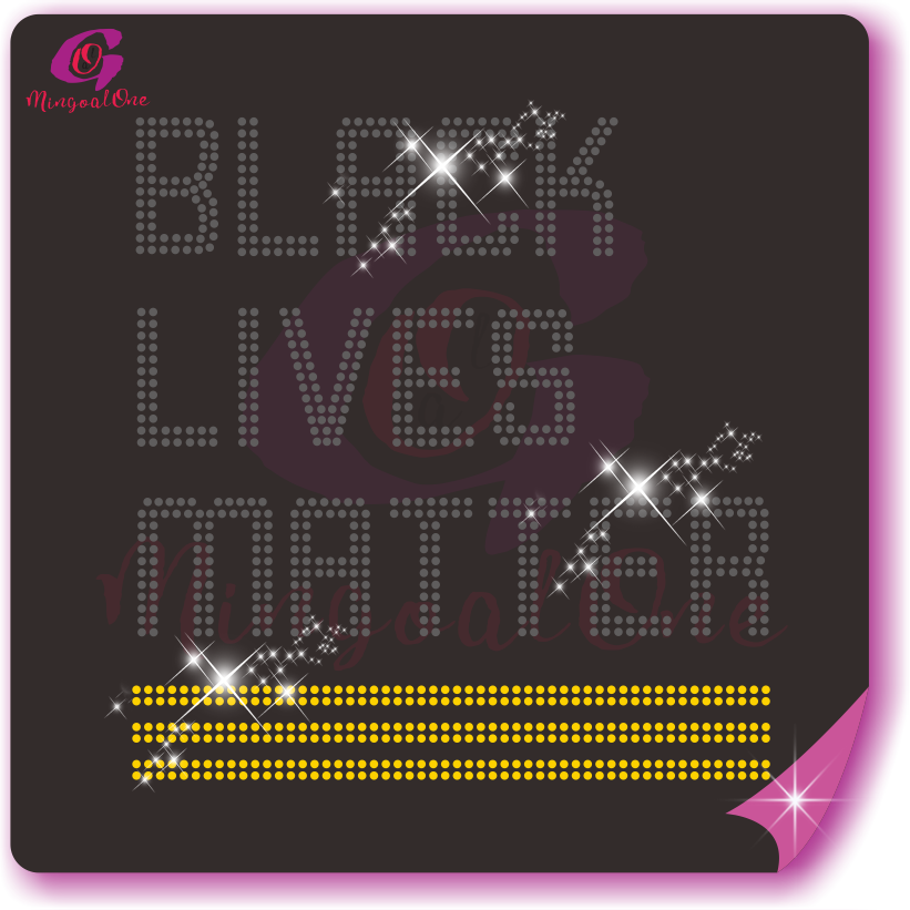 Black lives matter rhinestone transfer