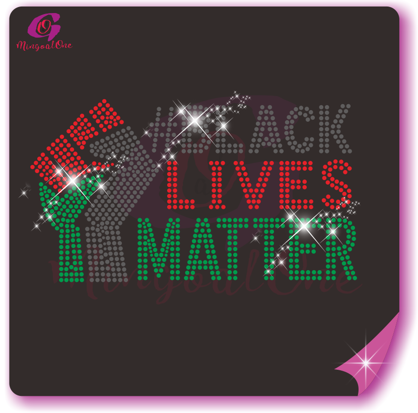 Black lives matter rhinestone transfer
