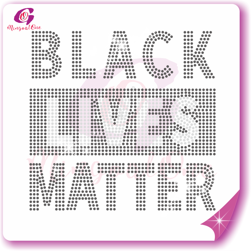 Black lives matter rhinestone transfer