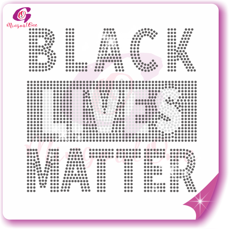 Black lives matter rhinestone transfer