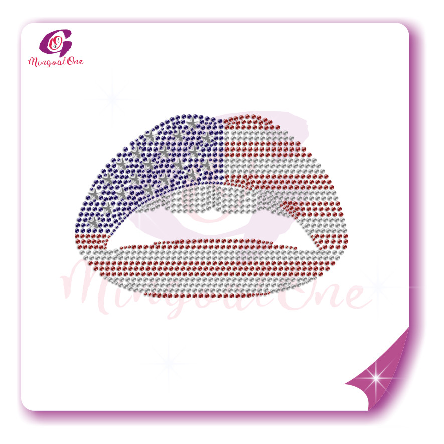lips rhinestone transfer