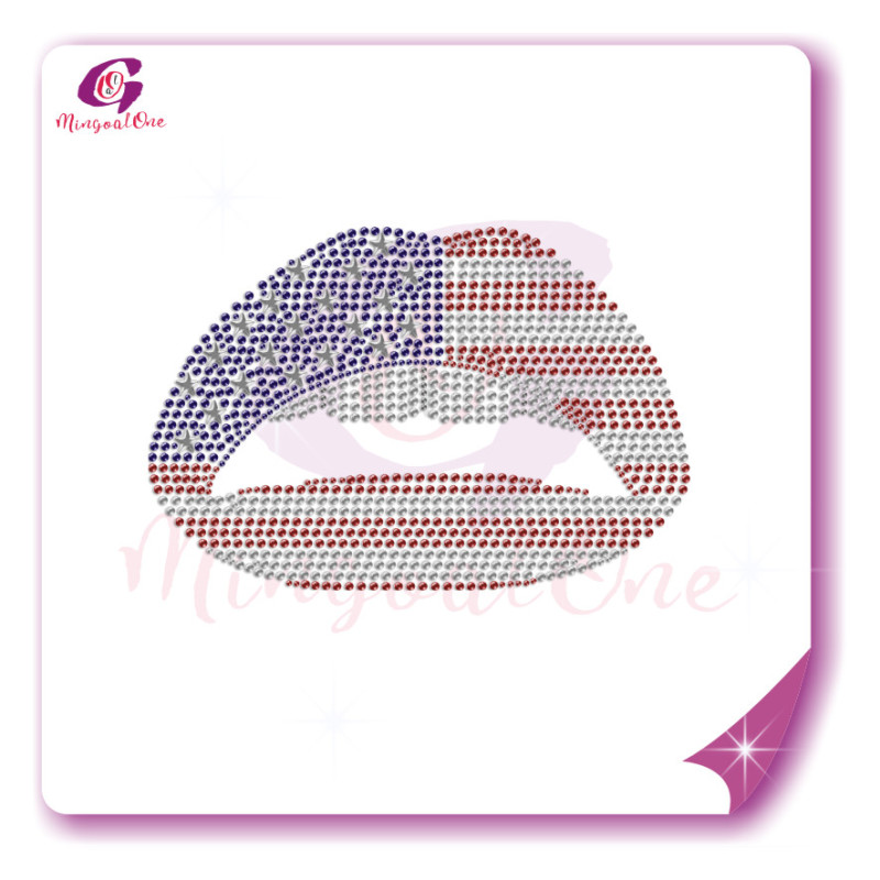 lips rhinestone transfer