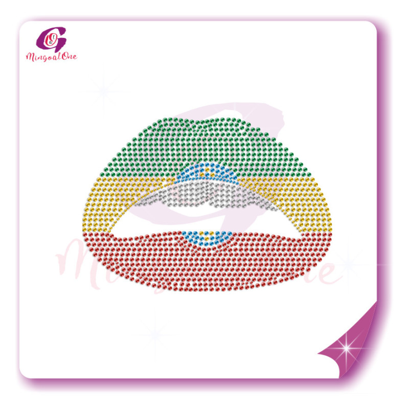 lips rhinestone transfer