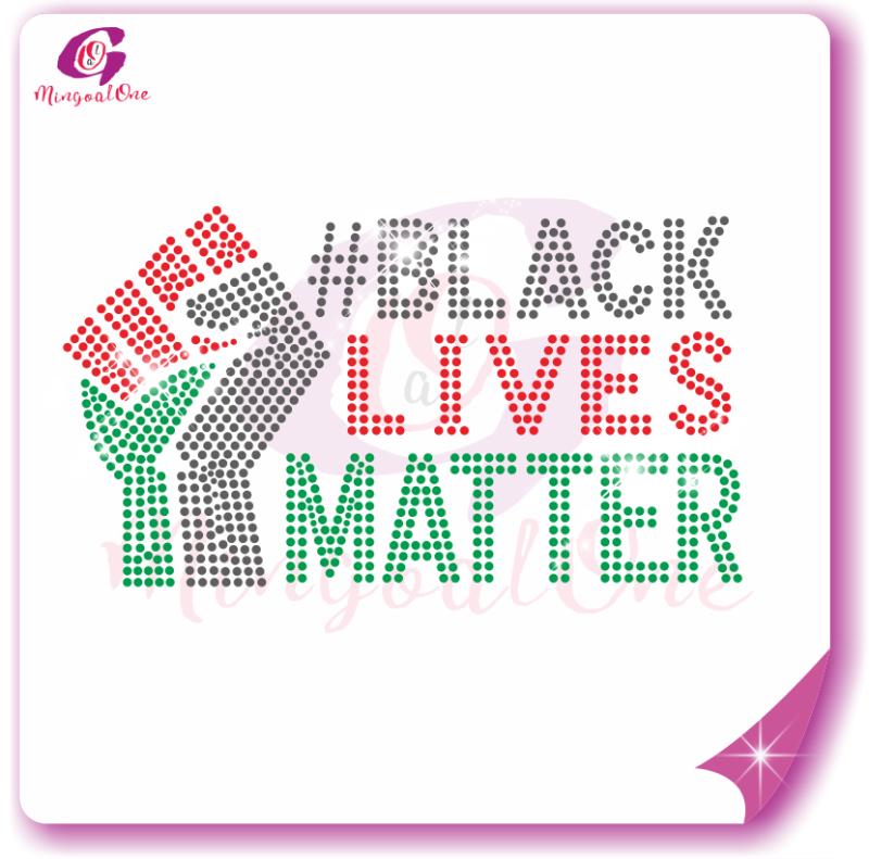 Black lives matter rhinestone transfer