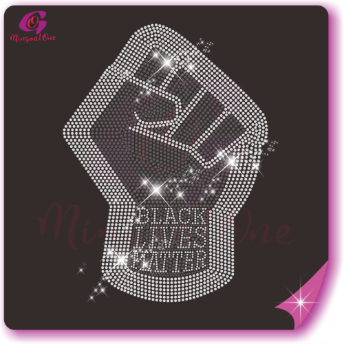 Black lives matter rhinestone transfer