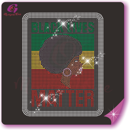 Black lives matter rhinestone transfer