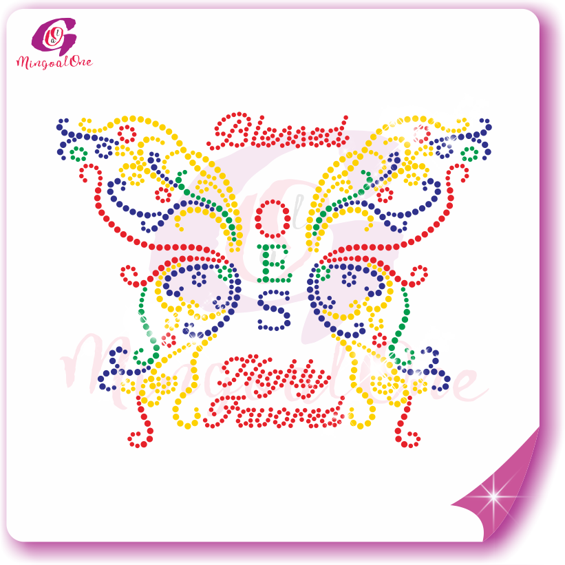 OES With Blessed Butterfly Rhinestone Transfer