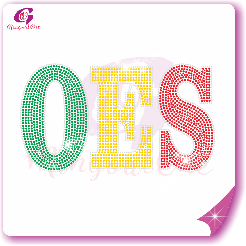 Words OES rhinestone transfer