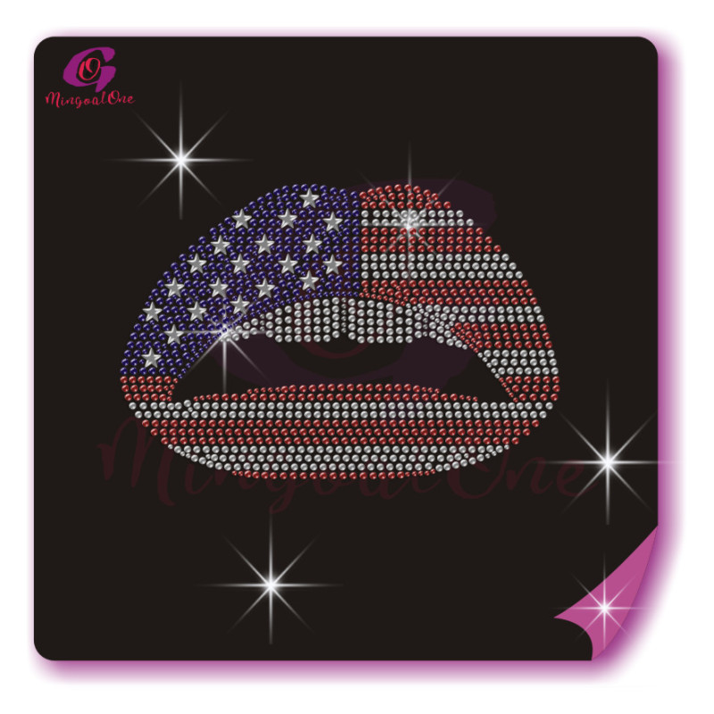 lips rhinestone transfer
