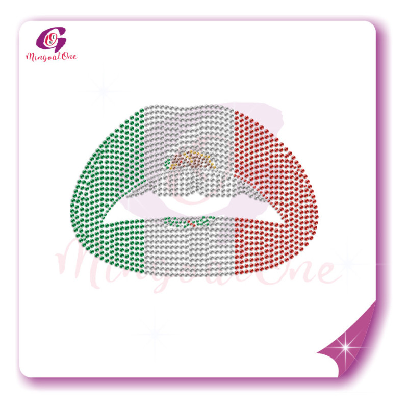 lips rhinestone transfer